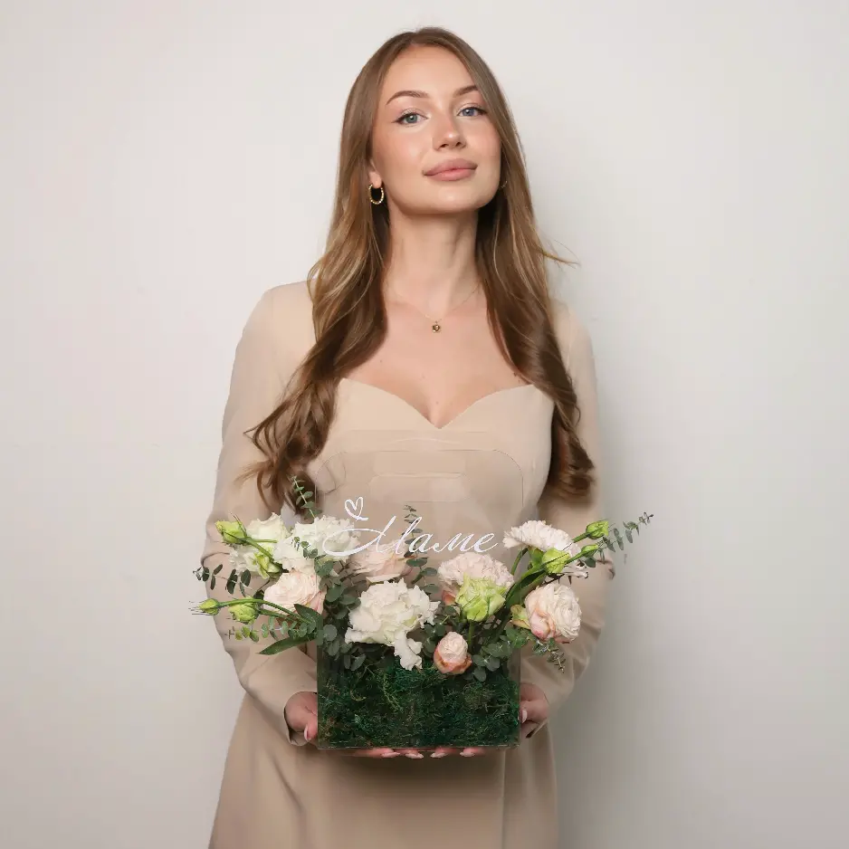 "За теплые моменты". Композиция в сумочке 63 для мамы