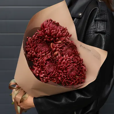 Букет 16 из хризантем бигуди