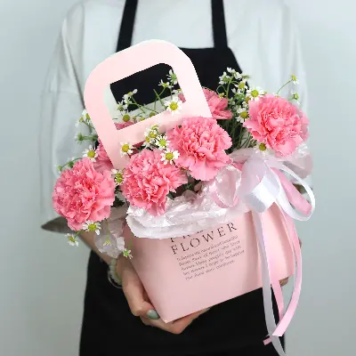 Сумочка 38 из диантусов и танацетума