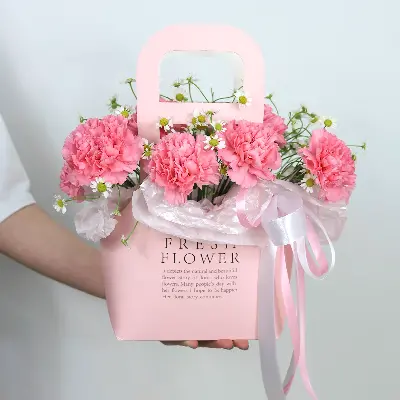 Сумочка 38 из диантусов и танацетума